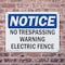 Signmission No Trespassing Warning Electric Fence OSHA Notice Sign, Plastic, 10in W x 7in L, 2PK OS-2PACK-NS-P-710-L-14996 - alternate 8